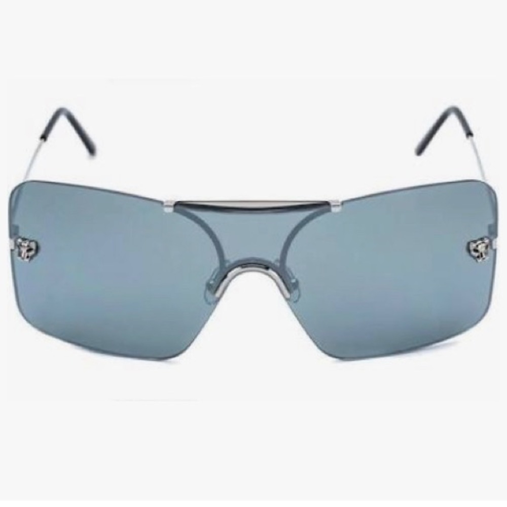 NWT - CARTIER PANTHÈRE RIMLESS RUTHENIUM SILVER LENS SUNGLASSES